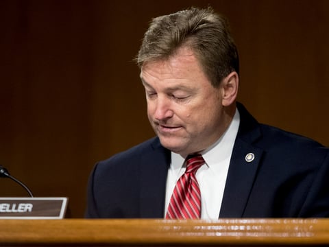 In this Feb. 14, 2017, file photo, Sen. Dean Heller, R-N.V., in Washington, on Capitol Hill, at a hearing.